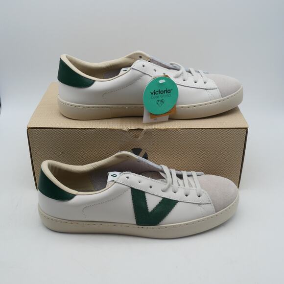 NEW Victoria Women's 10.5 Berlin Botella White Green Leather Shoes Size 42 - Picture 4 of 13